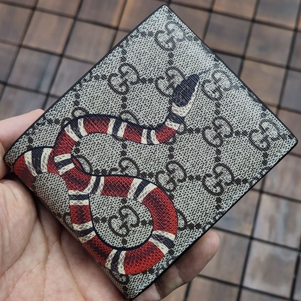 구찌 190 스네이크 반지갑 브라운