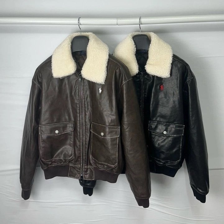 폴로 레더 무스탕 자켓