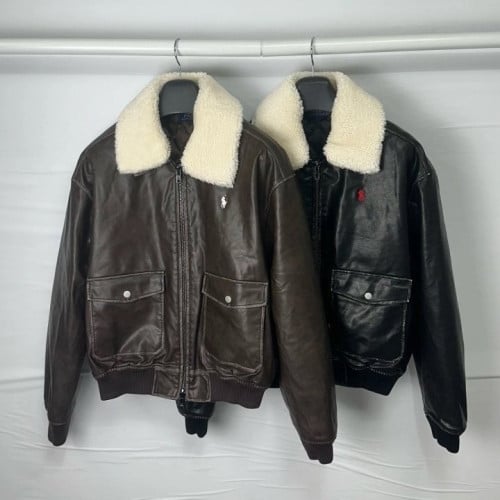 폴로 레더 무스탕 자켓