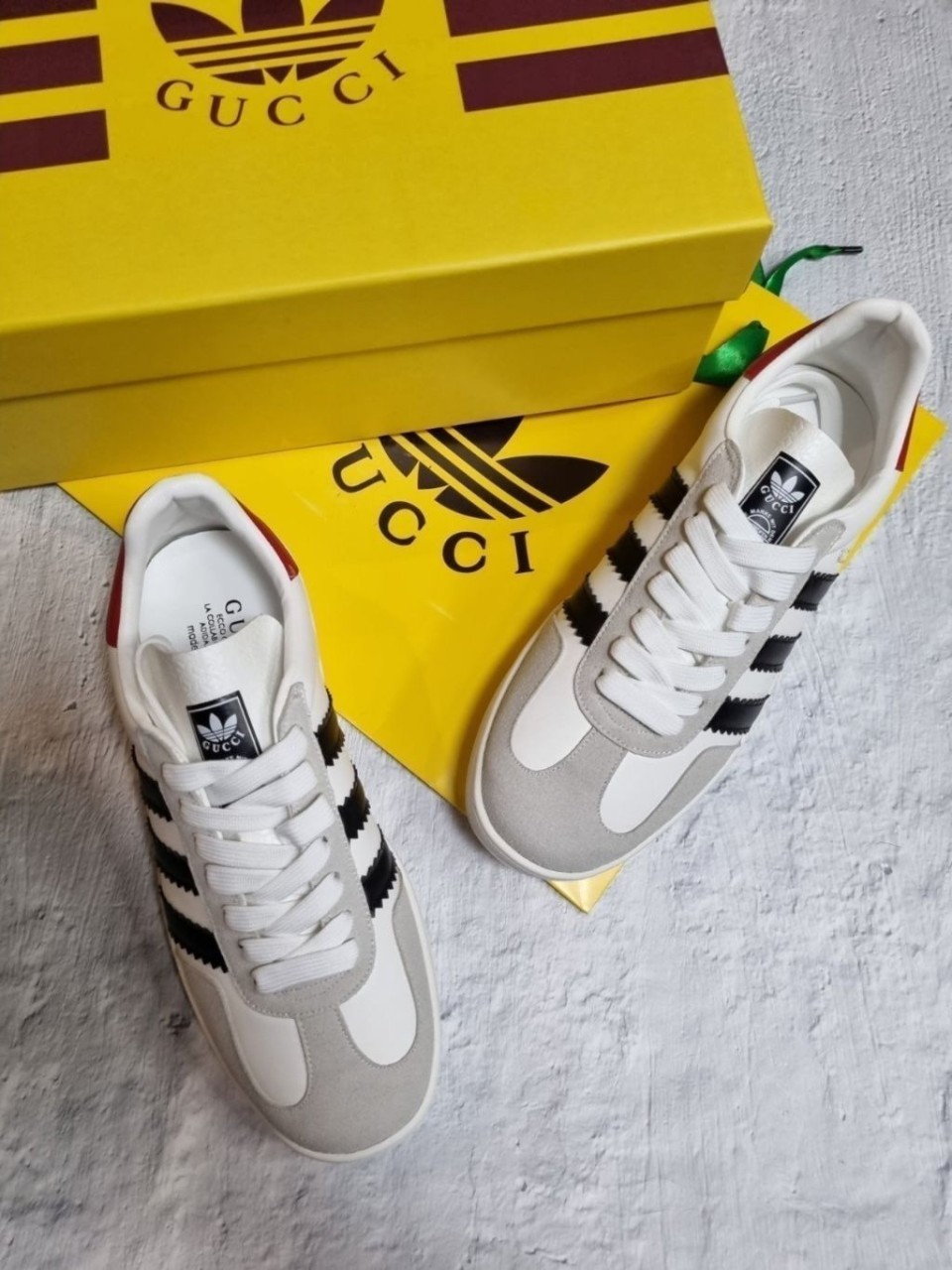 구찌 X 아디다스 콜라보 가젤 스니커즈 화이트
