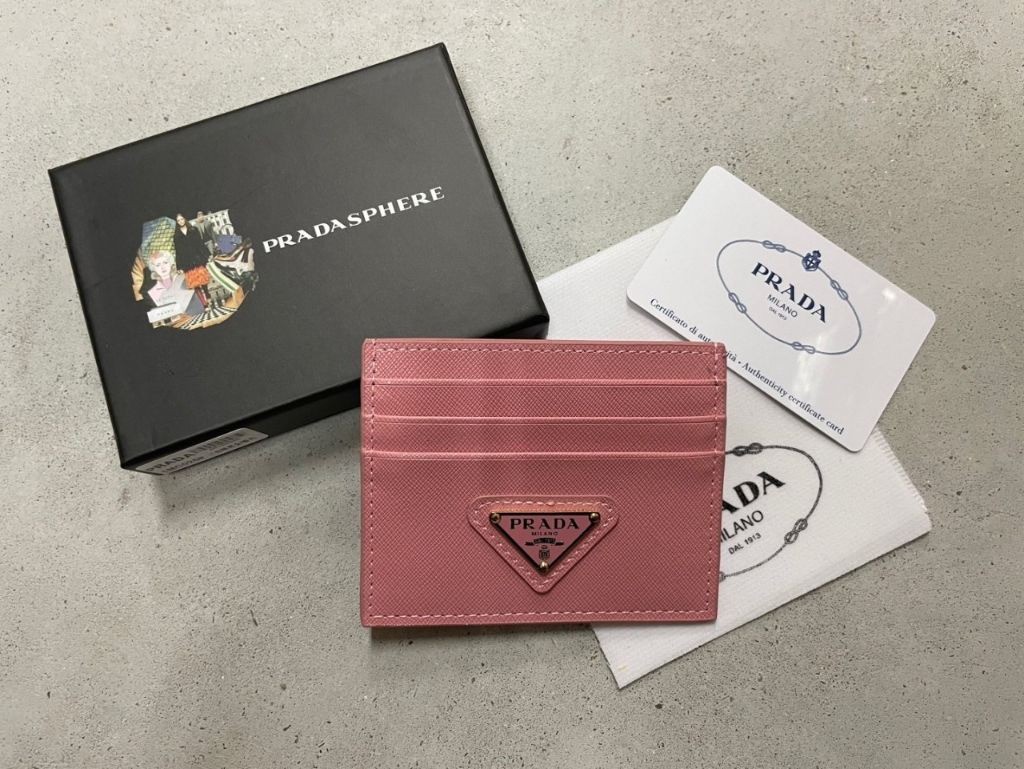 프라다 카드지갑 핑크