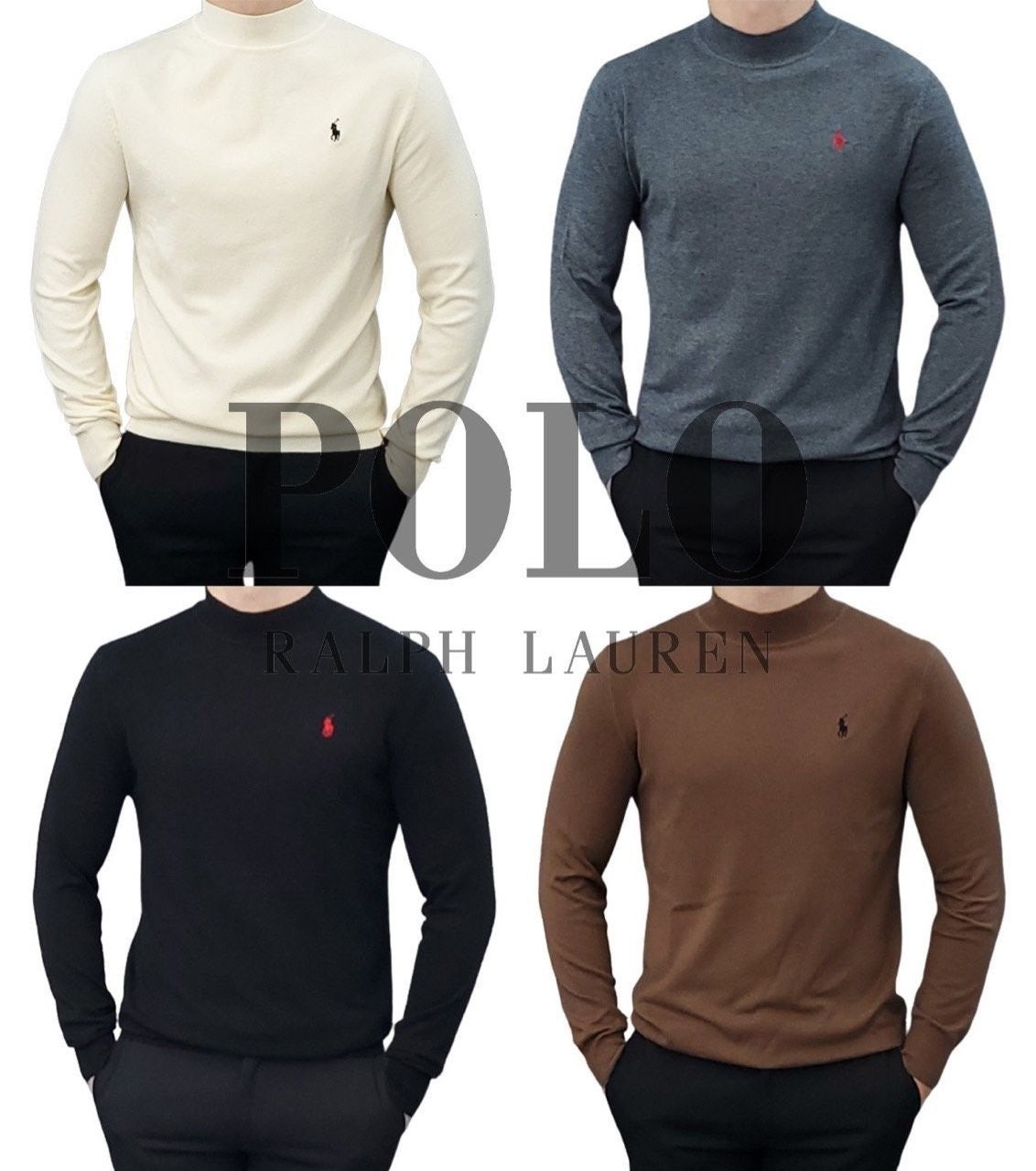 💕 폴* 포니 자수 캐시미어 울 하프 터틀넥