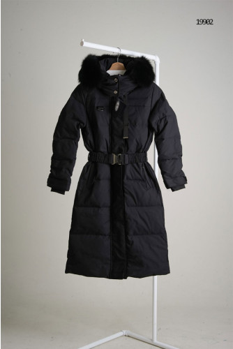 🔆 [PRADA] 프라다 여성 폭스퍼 벨티드 롱 구스다운 패딩 🔆