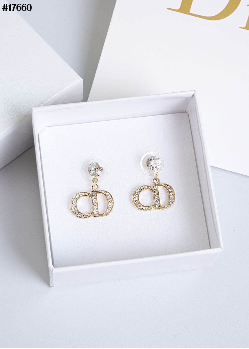 🔆 [DIOR] 크리스찬 디올 트라이벌 CE 크리스탈 골드 이어링 🔆
