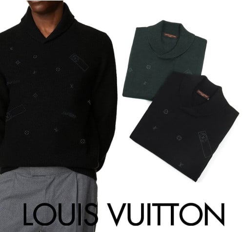 💕 루* 멀티로고 숄카라 램스울 니트