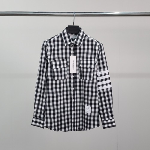 TB 사선완장 건클럽 체크 셔츠