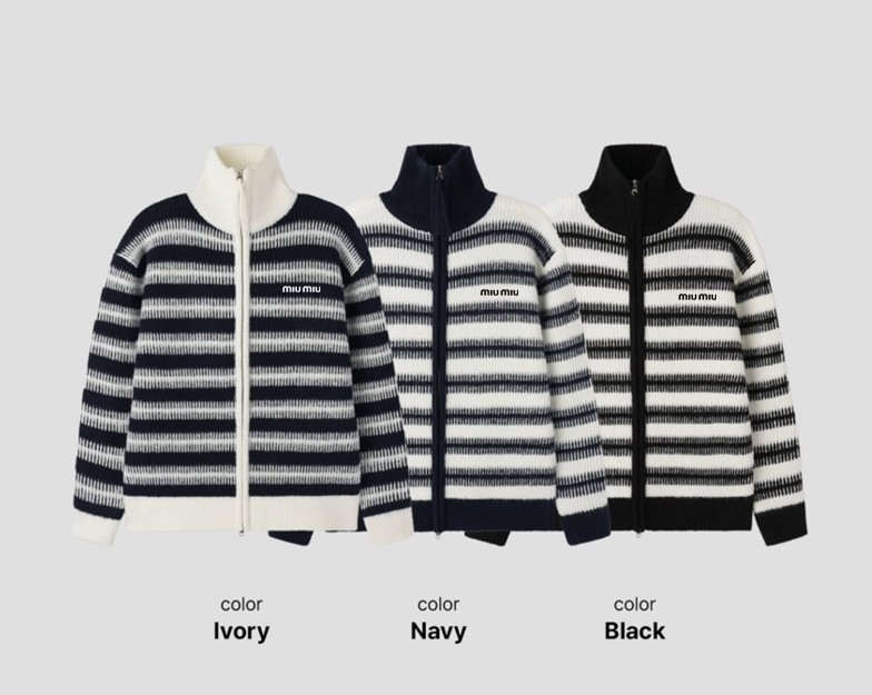 MIU 윈터 투웨이 니트 집업