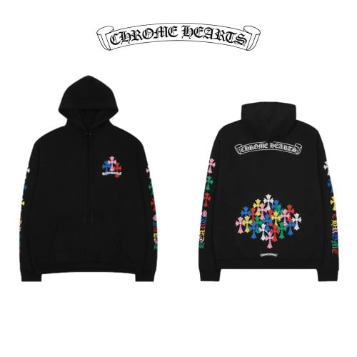  크*하* 멀티 컬러 크로스 후드(블랙)