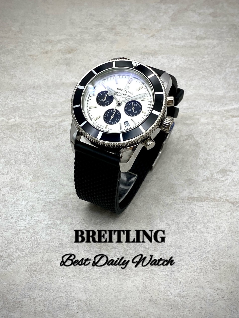 브라이틀* 슈퍼오션 크로노그래프 화이트블랙 콤비다이얼