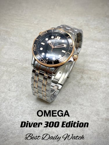 오메* 씨마스터 다이버 300M 블랙다이얼 콤비