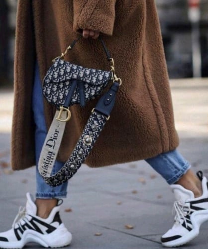 💕 디* 오블리크 새들백 네이비