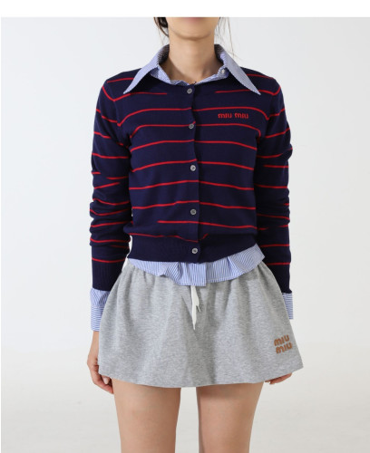 #미우미우 [ miu ] 수입 스트라이프 울 니트 가디건 입고💢 #여성상의 #니트가디건