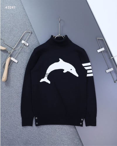 🍀 [THOM BROWNE] 톰브라운 밀라노 사선 4바 폴라넥 스웨터 🍀