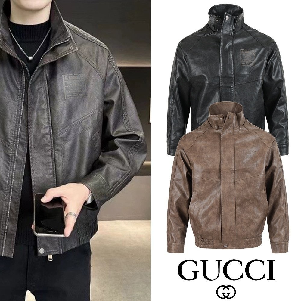 💕 구* 레터링 사각로고 레더자켓