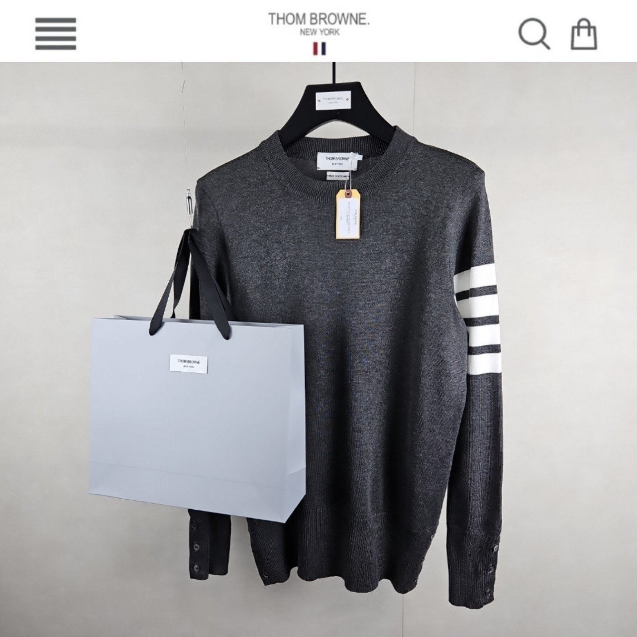 💕 톰* 캐시미어 사선 니트 신상 차콜