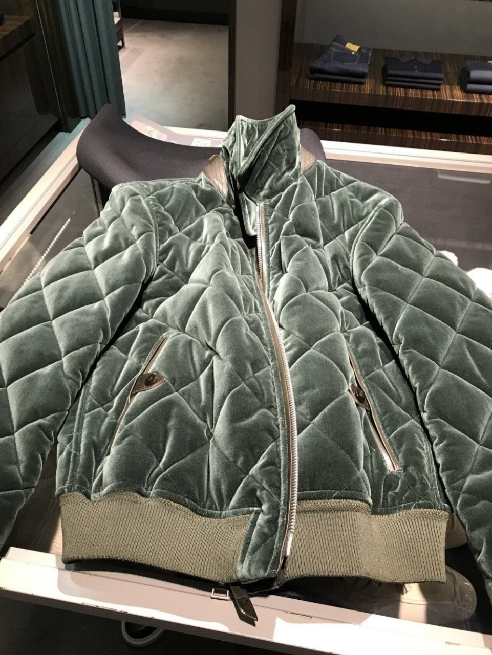 💕 톰** 퀄팅 벨벳 패딩자켓