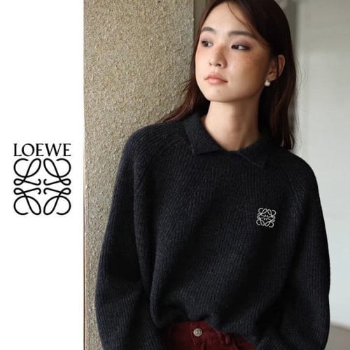 💕 로** 카라넥 자수 골지니트