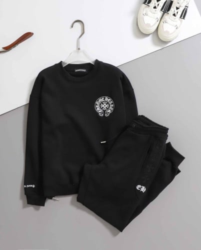 #크롬하츠 [ CHROME ] 수입 남여공용 빈티지 세메터리 패치 스틸 맨투맨 & 팬츠 SET- 입고💢 #남여세트 #트레이닝셋