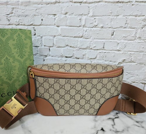 💕 구* 고급 GG 엠블럼 벨트백 브라운