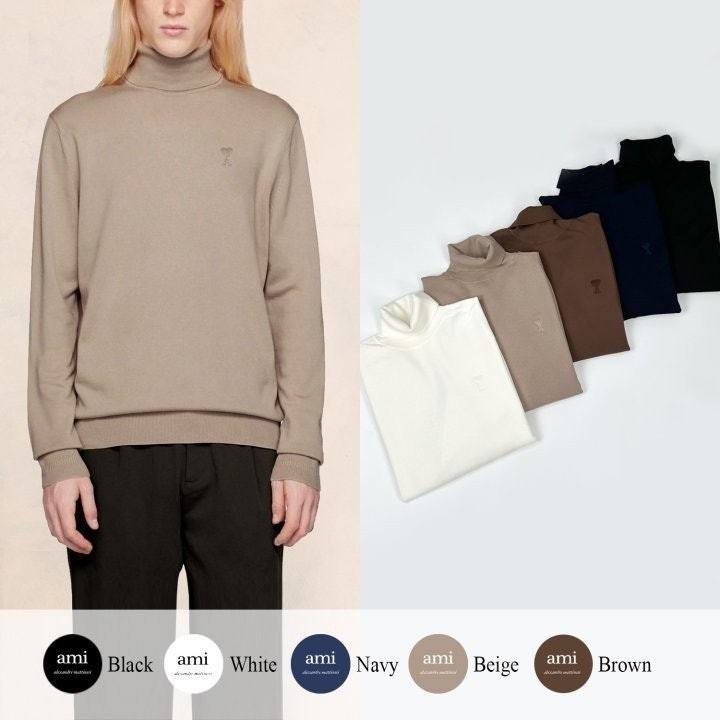 💕 아* 드 꾀흐 까마이외 자수 터틀넥 니트