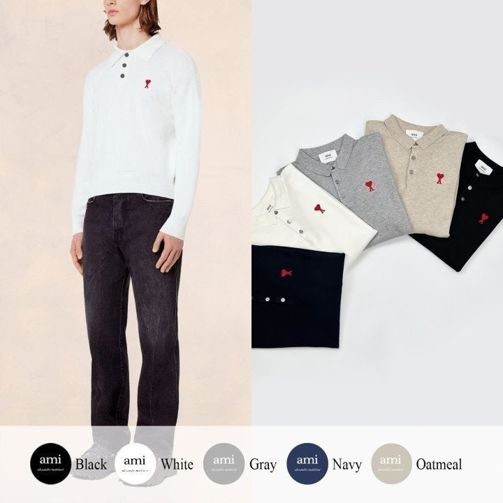 💕 아* 드 꾀흐 엠브로이더리 카라 니트