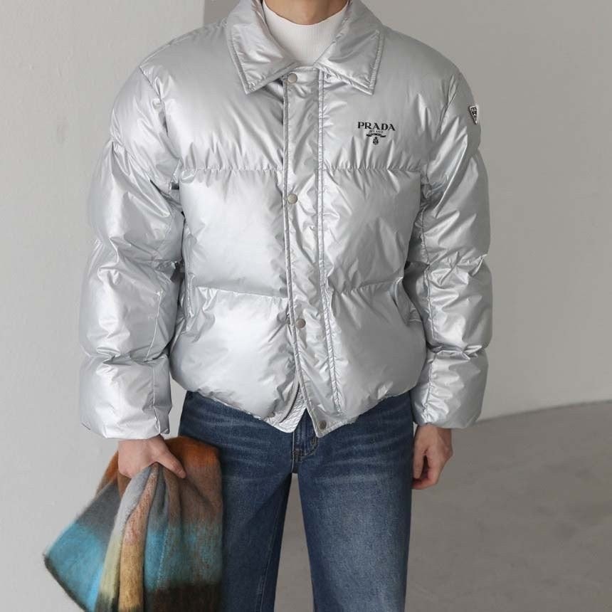 💕 프** 밀라노 유광 크롭 카라넥 패딩