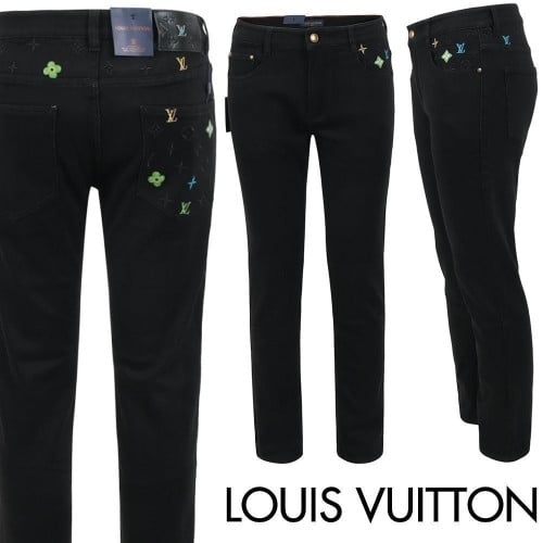 💕 루* 네온 멀티자수 블랙 슬림 일자진 ☆피치 기모 원단☆