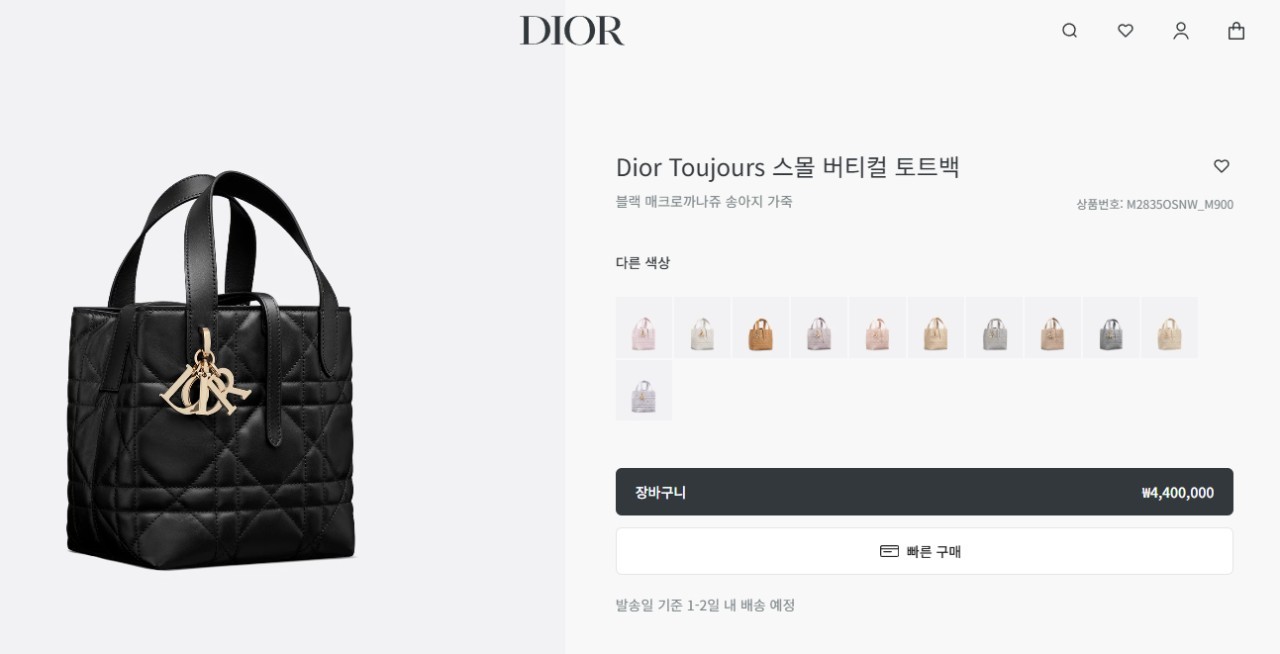 #디올 까나쥬 스몰 버티컬 토트백