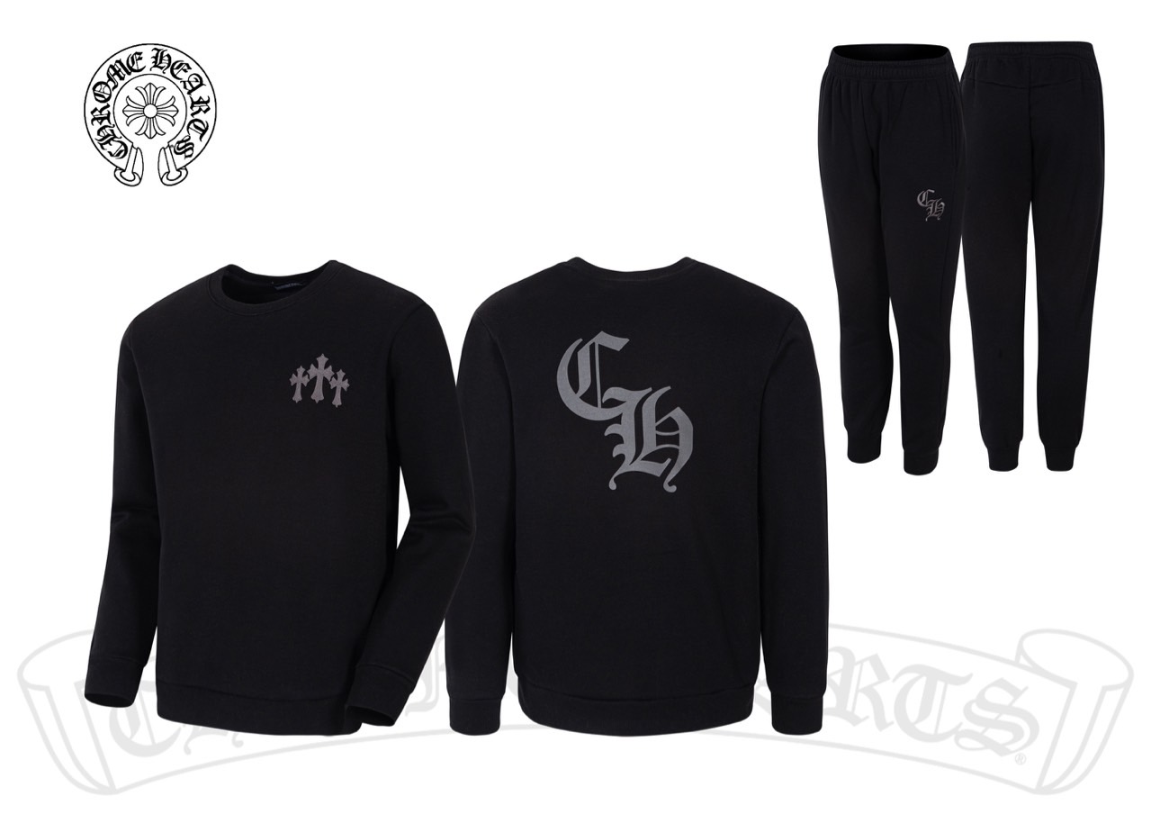 <크롬 기모 맨투맨 조거 세트>