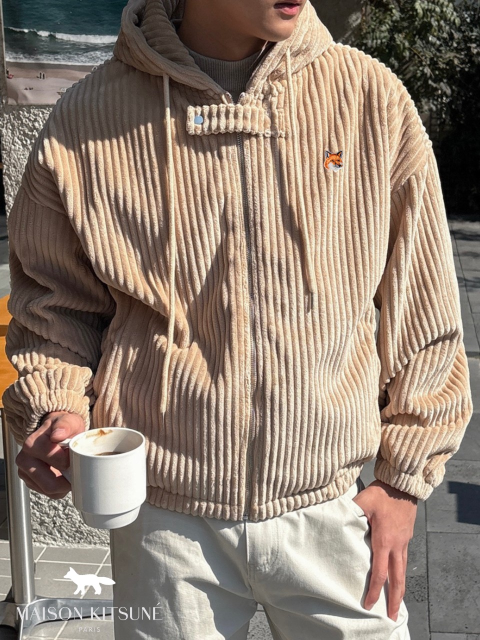 MG 코듀로이 후드 숏 점퍼