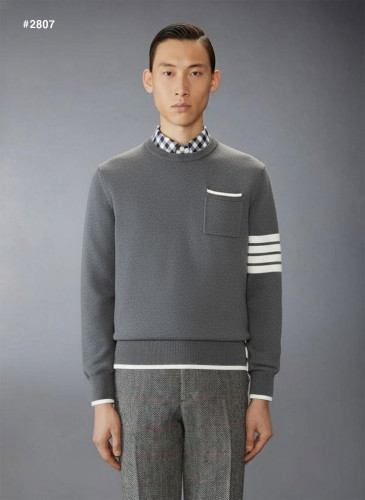 🍀 [THOM BROWNE] 톰브라운 밀라노 사선완장 포켓 라운드 니트 🍀