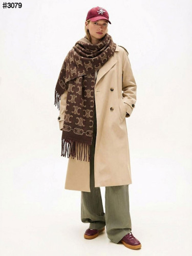 🍀 [CELINE] 셀린느 링크 트리옹프 울 자카드 태슬 숄 머플러 🍀