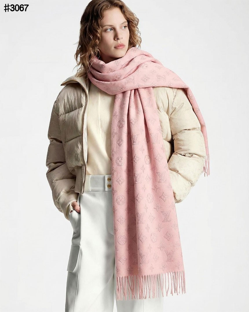 🍀 [LOUIS VUITTON] 루이비통 모노그램 울 자카드 태슬 숄 머플러 🍀
