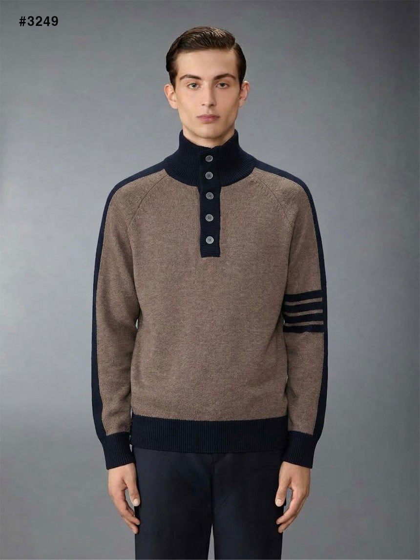 🍀 [THOM BROWNE] 톰브라운 밀라노 사선 4바 폴라넥 스웨터 🍀