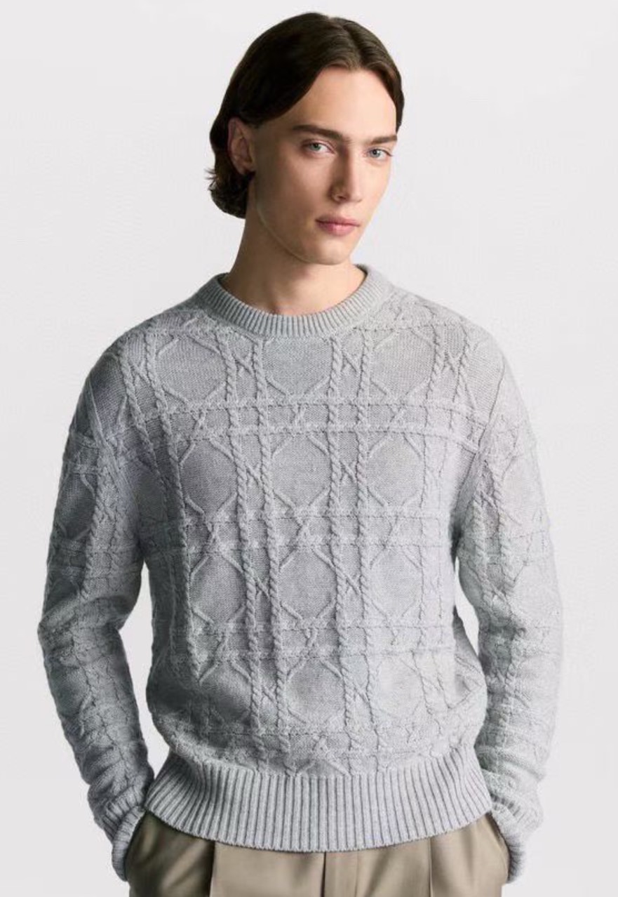 디올-DIOR 남성 엠보싱 자카드 니트 스웨터-1418