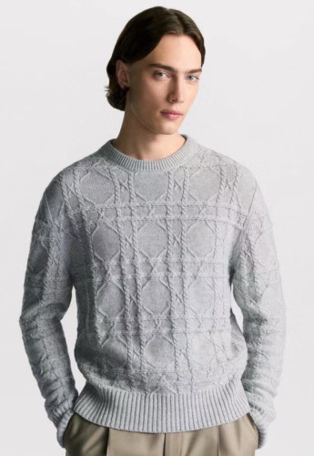 디올-DIOR 남성 엠보싱 자카드 니트 스웨터-1418