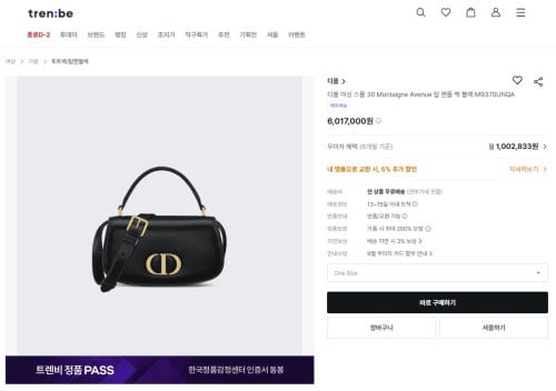 🚨디올 30 몽테인 에비뉴 탑 핸들