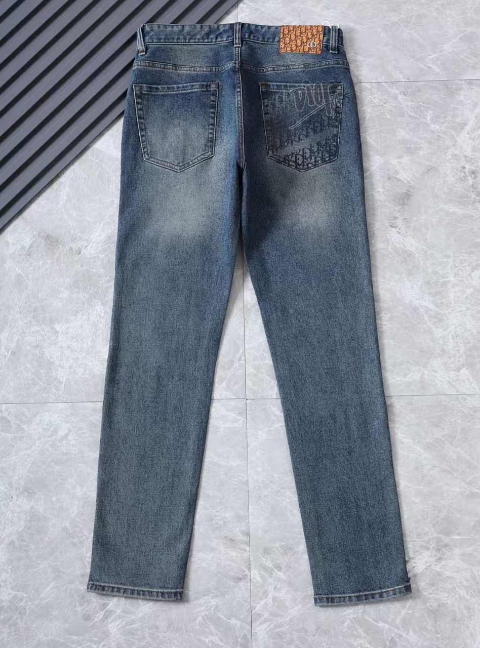 디V  로고 포인트 워싱스판 데님진➡️수입최*고급