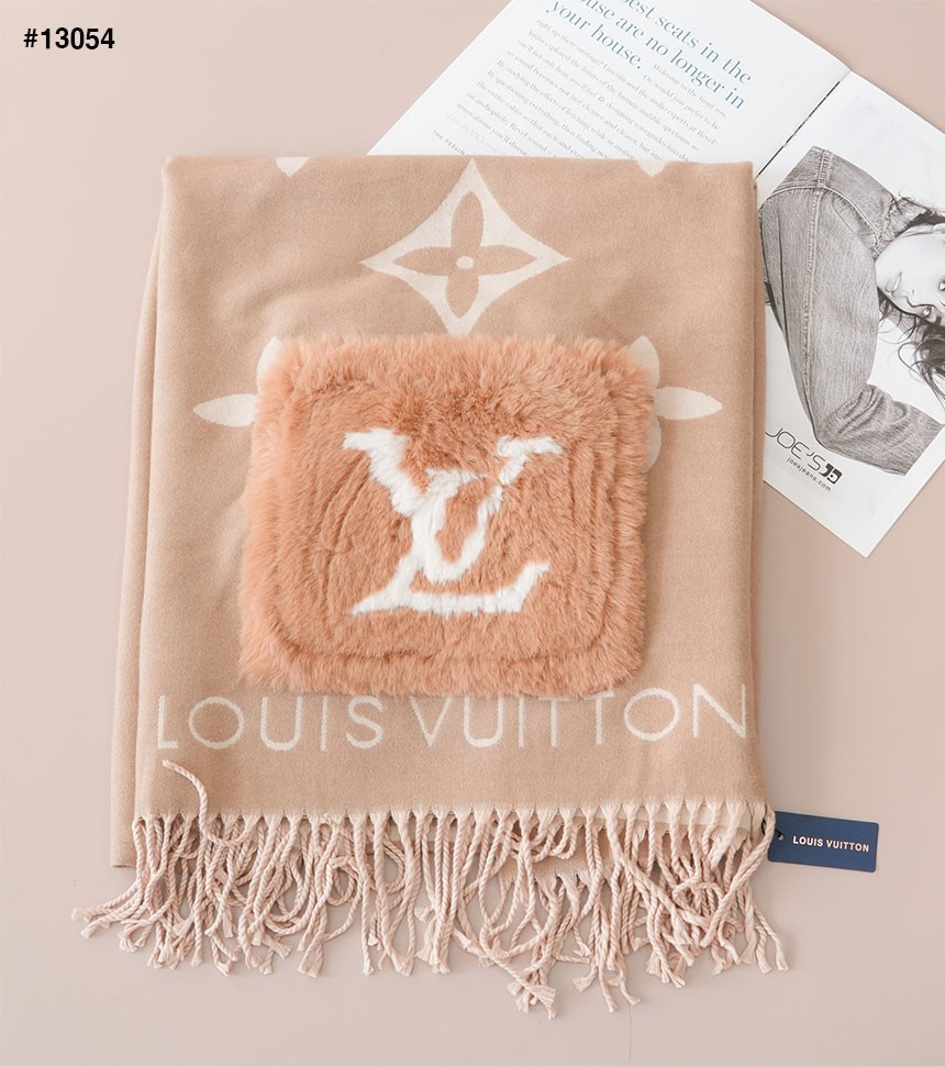 🍀 [LOUIS VUITTON] 루이비통 빅 모노패턴 밍크포켓 로고 머플러 🍀