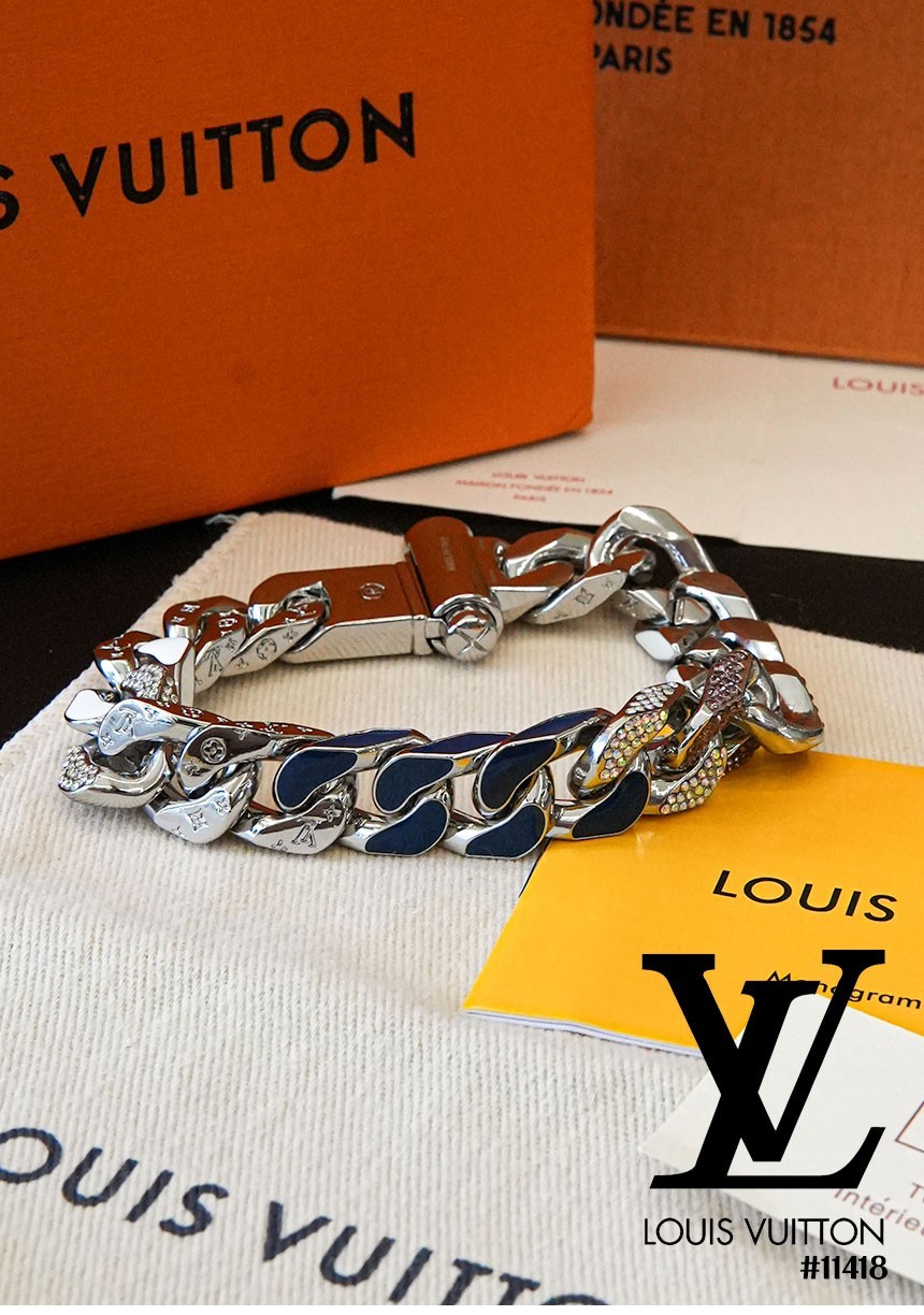 🍀 [LOUIS VUITTON] 루이비통 X 버질 아블로 콜라보 패치 체인 링크 팔찌 🍀