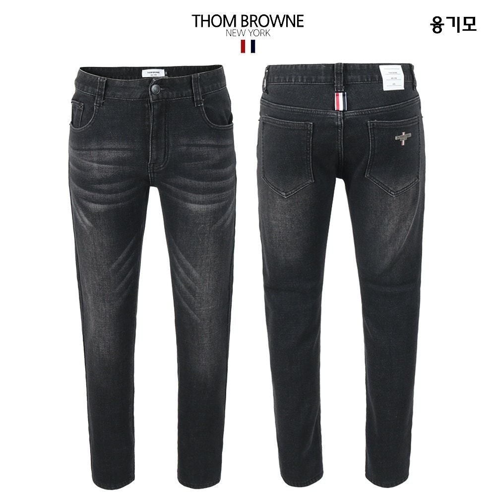 💕 톰* 융기모 블랙 스판 워싱 데님