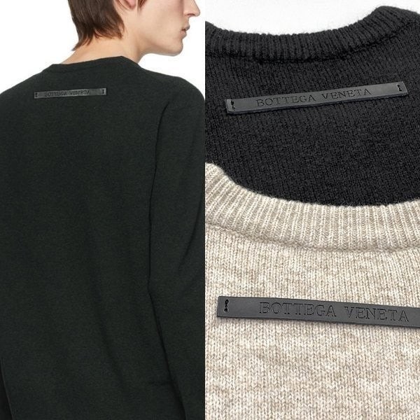 💕 보** 레더패치 라운드니트