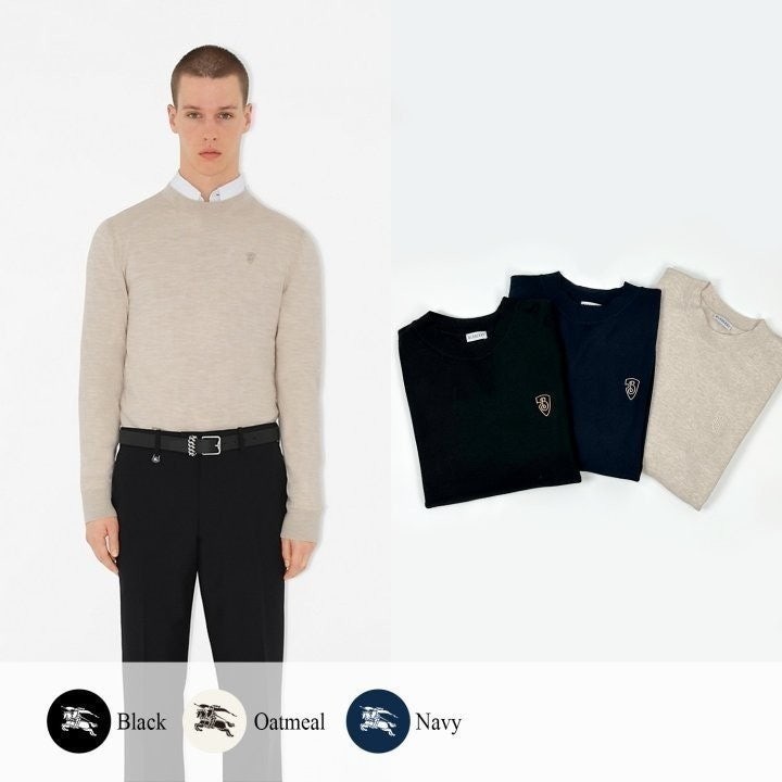 💕 버** B쉴드 로고 라운드 니트