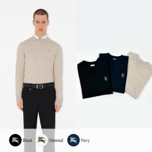 💕 버** B쉴드 로고 라운드 니트