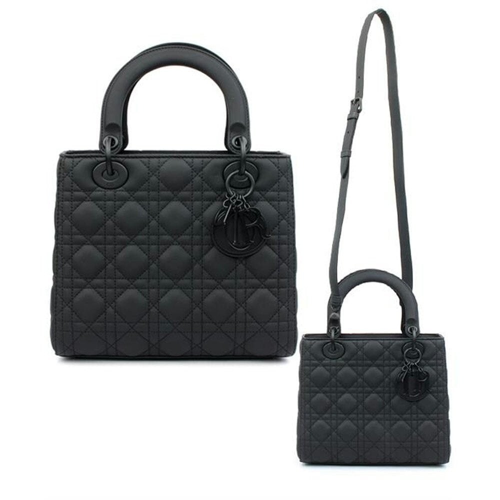 💕 디* 고급 LADY MY ABCDI*R 백블랙 울트라 매트 까나쥬 송아지 가죽ㅡ미디엄