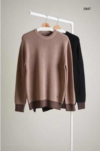 🔆 [LORO PIANA] 로로피아나 시보리 배색 울 캐시미어 니트 🔆