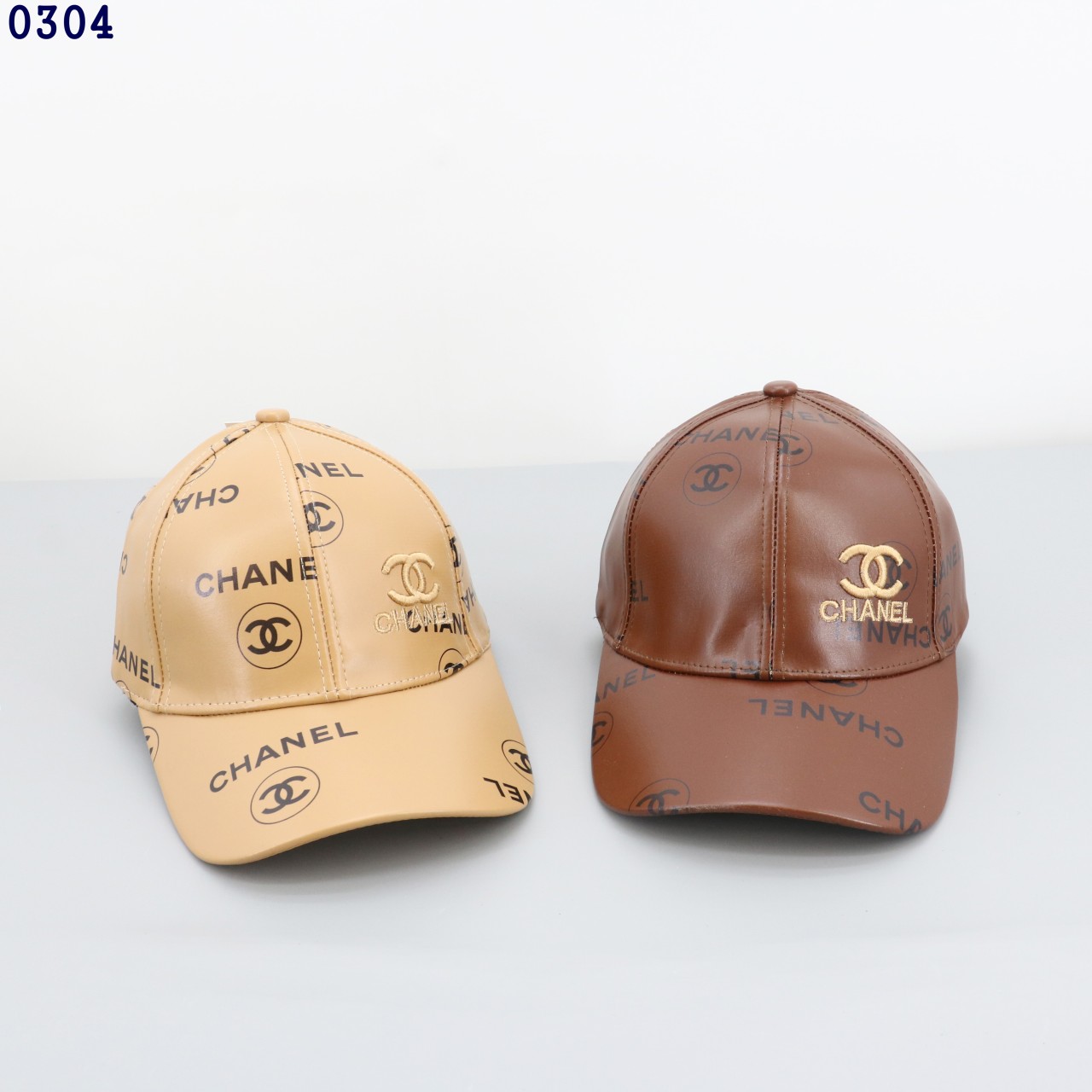 👹샤넬 가죽 로고 볼캡 모자👹