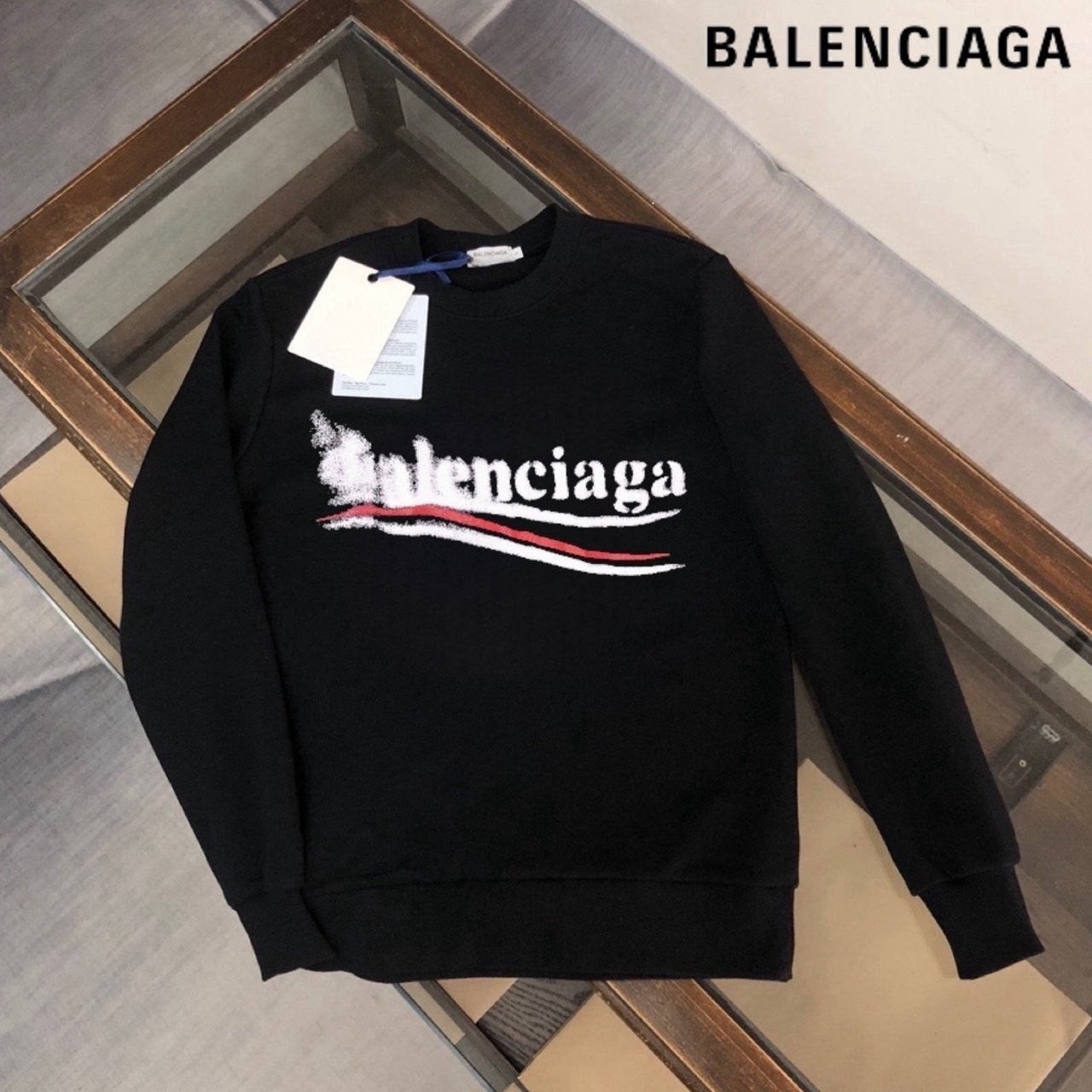 💕 발**** 폴리티컬 웨이브로고 맨투맨