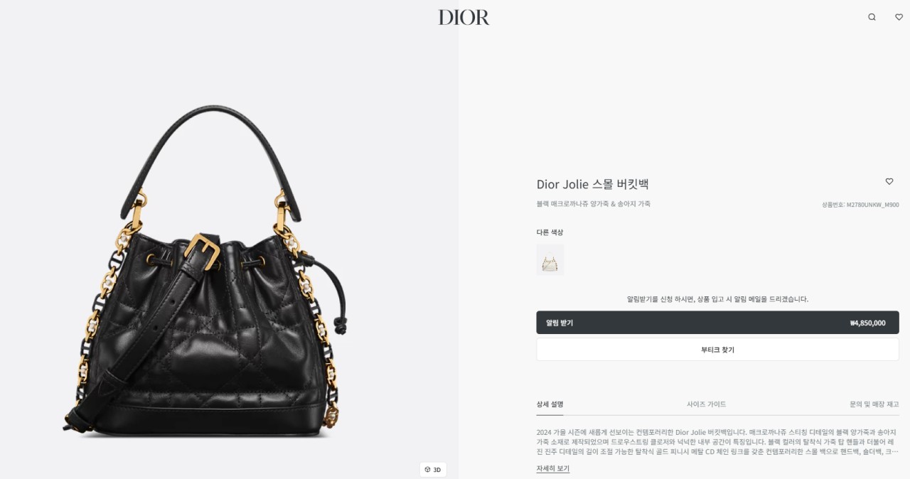 🚨디올 졸리 버킷백