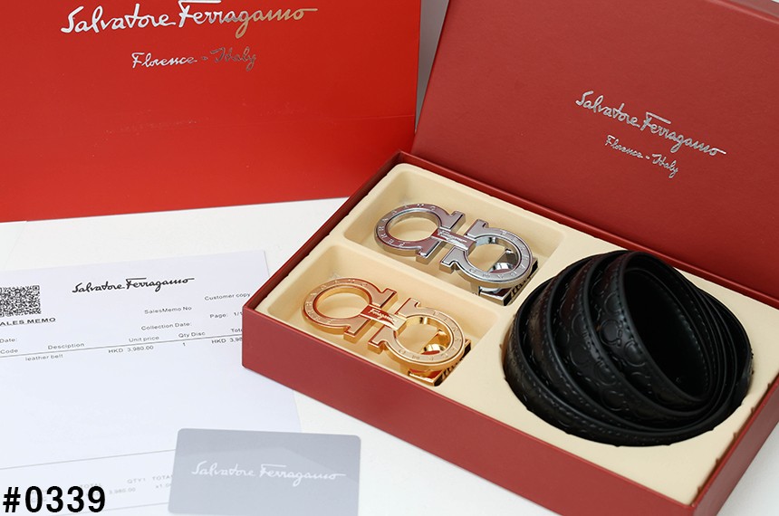 🍀 [ferragamo] 페레가모 간치니 이니셜 A 투버클 벨트 🍀